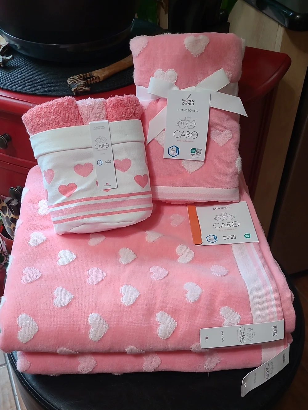 Caro  Heart Towel Set